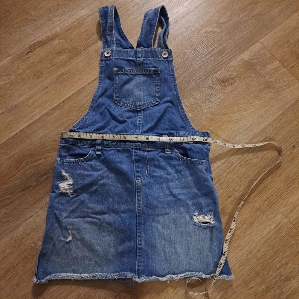 The Children's Place Blue Denim Dress Pockets Kids Overalls Size 8
